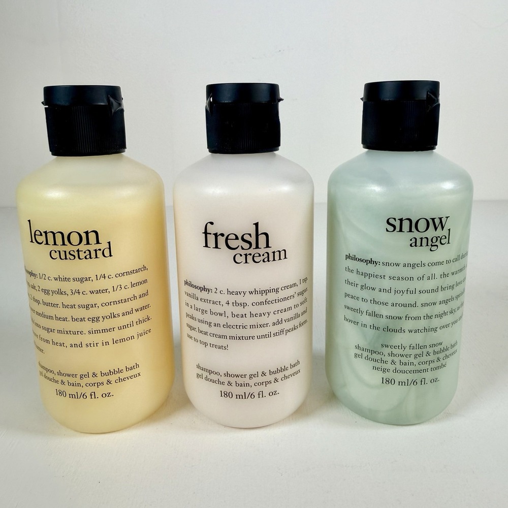 Philosophy Shower Gel 3-in-1 Lot 6oz NEW Sealed Fresh Cream Lemon Snow Angel